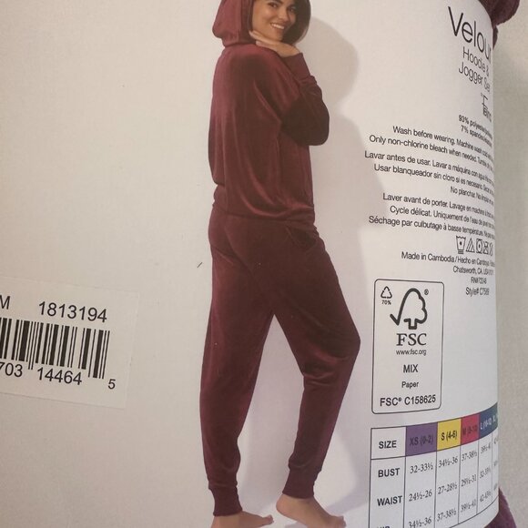 Felina Women's Luxe Velour Track Suit Size L Purple Soft Loungewear Relax Fit - Picture 11 of 12